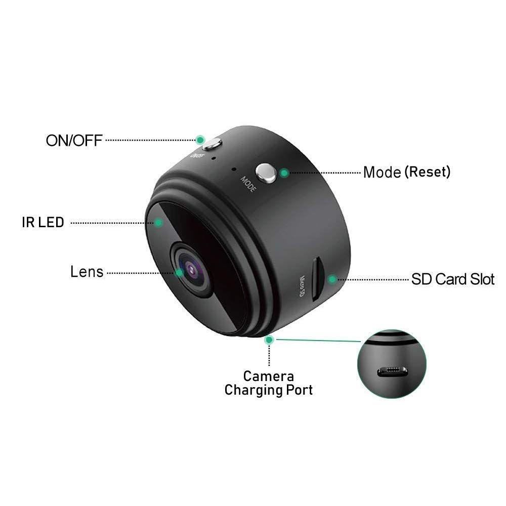A9 Mini Spy Nanny Wifi CCTV Camera Motion Detection With Night Vision
The A9 Mini Spy Nanny Wifi CCTV Camera Hidden Camera is a small, portable, and discreet camera that can be used to monitor
