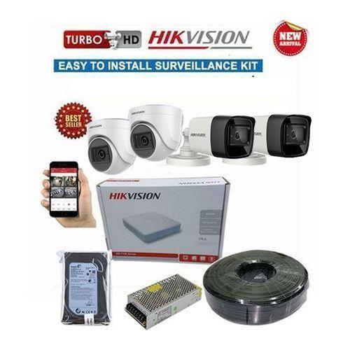 Hikvision 4 CCTV Camera Complete Kit-( With Night Vision + Motion Detection)
Has all necessary items required for 3 channel CCTV installation apart from the monitor (not included).