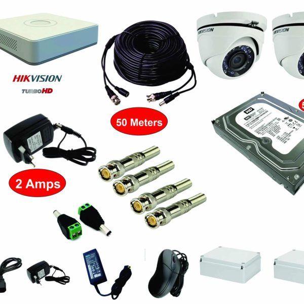 Hikvision 4 CCTV Camera Complete Kit-( With Night Vision + Motion Detection)
Has all necessary items required for 3 channel CCTV installation apart from the monitor (not included).