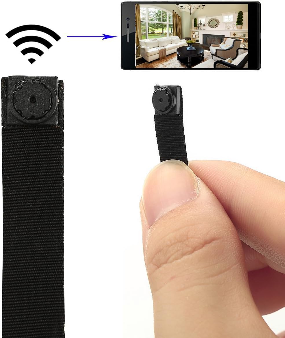 1080P HD WIFI PINHOLE SPY CAMERA with Motion Detection, DC or battery Powered, Micro SD Card Slot, Portable Mini WiFi DIY Hobbie Sport Wearable Mobile Hidden Nanny Cam Spy Gadget