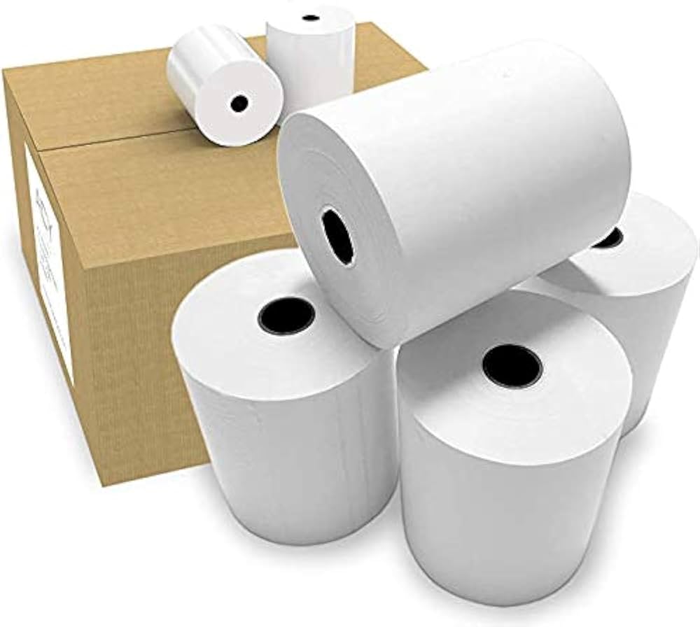 Thermal paper rolls box provide a high quality and clear prints for any business use. Karat thermal paper rolls are available in multiple sizes which fit the most common thermal POS printers.