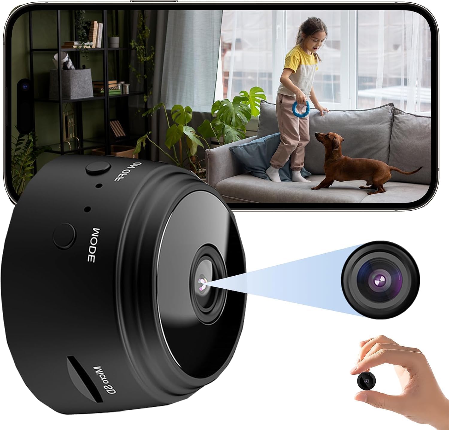 WiFi Camera 360° Security Camera for Home Outdoor High HD Focus Magnet Mini WiFi Magnetic Live Stream Night Vision IP Wireless 1080P Audio Video CCTV Camera