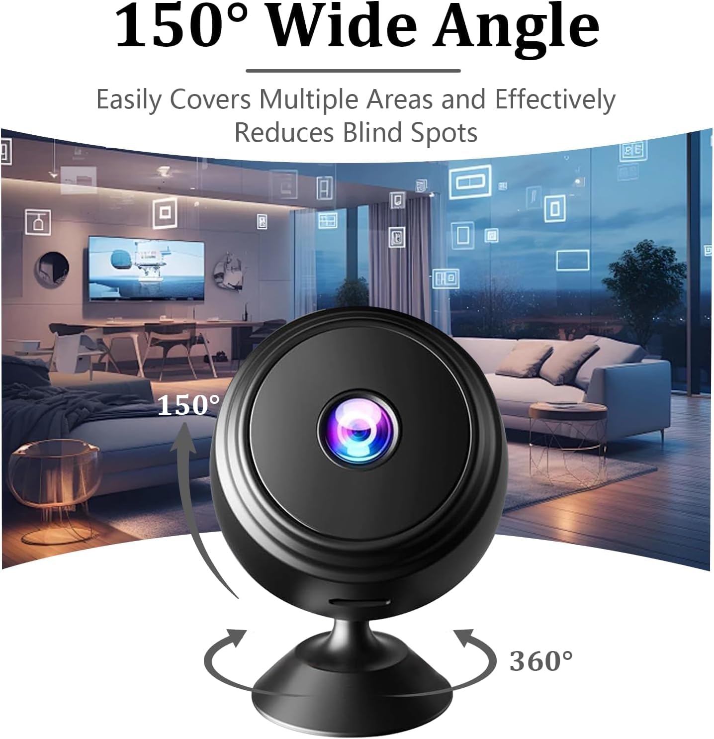 WiFi Camera 360° Security Camera for Home Outdoor High HD Focus Magnet Mini WiFi Magnetic Live Stream Night Vision IP Wireless 1080P Audio Video CCTV Camera