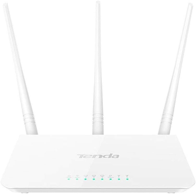 Tenda F3 N300 WLAN router for connection to cable/DSL or fiber modem (300Mbit/s via WLAN, 3x LAN ports) Three antennas for a stable network range of up to 20m
