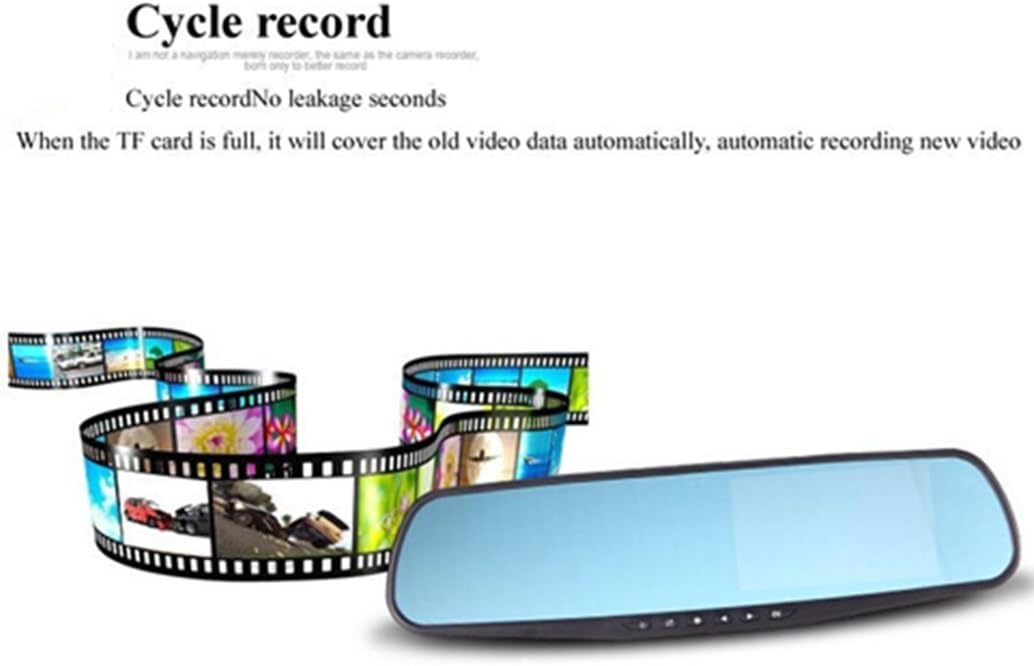Car DVR Rearview Mirror Video Recroder 4.3" inch Car Camera Dual lens Cam night
Mirror monitor: 4.3 inch screen
Dual lens: front and rear
Video Resolution:
Front: 1080P (front camera only), 720P