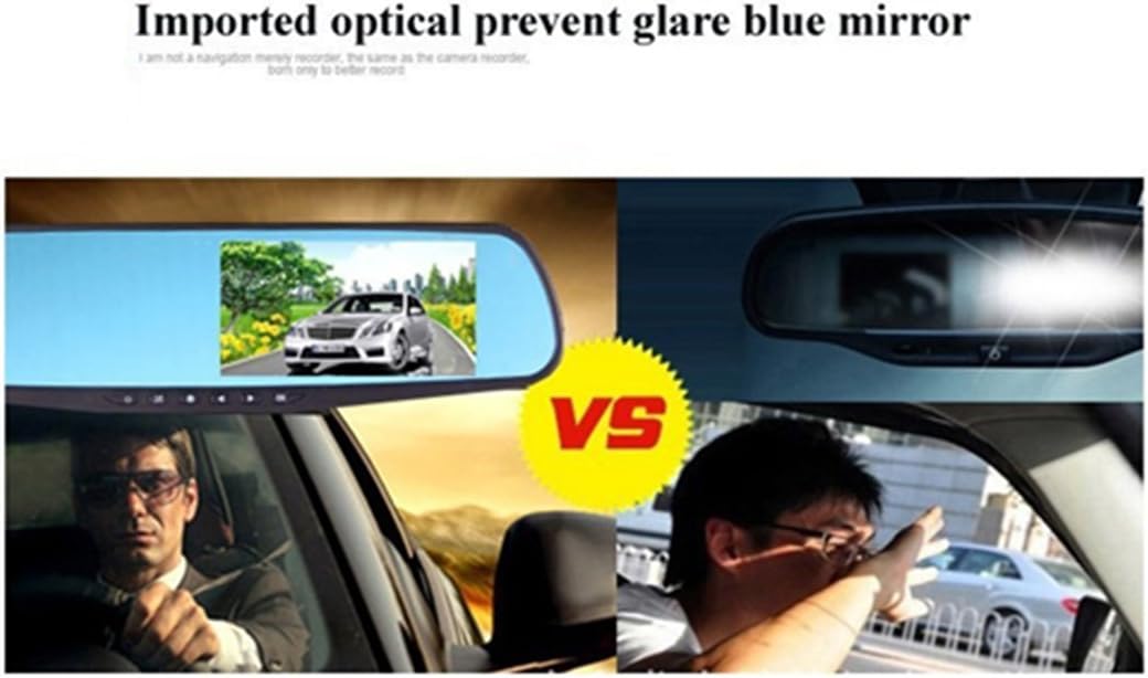 Car DVR Rearview Mirror Video Recroder 4.3" inch Car Camera Dual lens Cam night
Mirror monitor: 4.3 inch screen
Dual lens: front and rear
Video Resolution:
Front: 1080P (front camera only), 720P