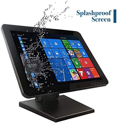 15-Inch 4:3 Capacitive LED Backlit Multi-Touch Monitor, True Flat Seamless Design Touchscreen with Metal POS Stand, for Office, POS, Retail, Restaurant, Bar, Gym, Warehouse