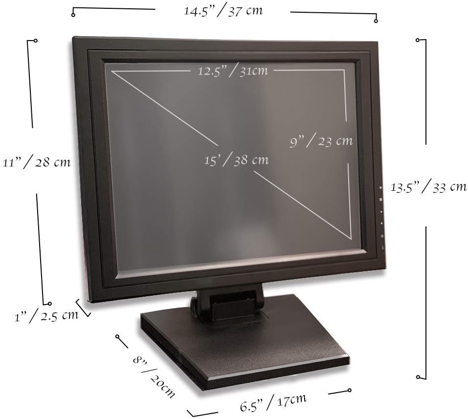 Touch Screen HDMI 15-Inch POS TFT LCD Touchscreen POS Monitor
Durable Touch Screen with foldable Metal POS base, designed for Day to Day high traffic POS environment
Drivers support Windows NT, 2000