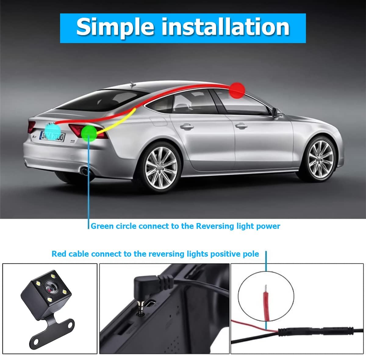 LCD Screen 4.3'' Dual Lens Car DVR Camera dual mirror Dash Rear View Mirror Camera FHD 1080P Vehicle Camcorder Video Recorder