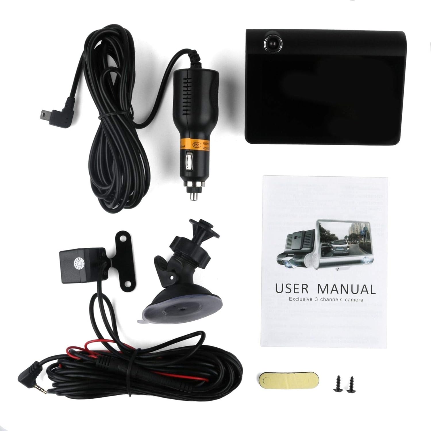 Dash Cam, Dash Cam Front and Rear, 4 inch Dash Camera for Cars, 1080P, 170° Wide Angle, Night Vision WDR G-Sensor Parking Monitor Loop Recording Motion Detector