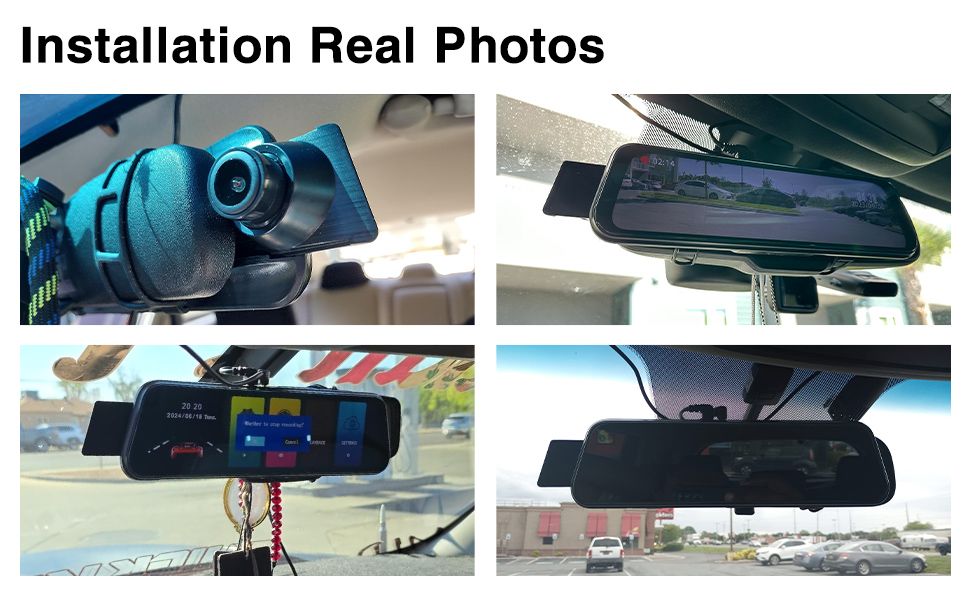Dash Cam 9.66" Rear View Mirror 1080P Front and Rear View Dual Cameras, Night Vision, G-Sensor, Parking Assistance,24H Parking Monitor, HD Waterproof Backup Camera for Cars/Trucks