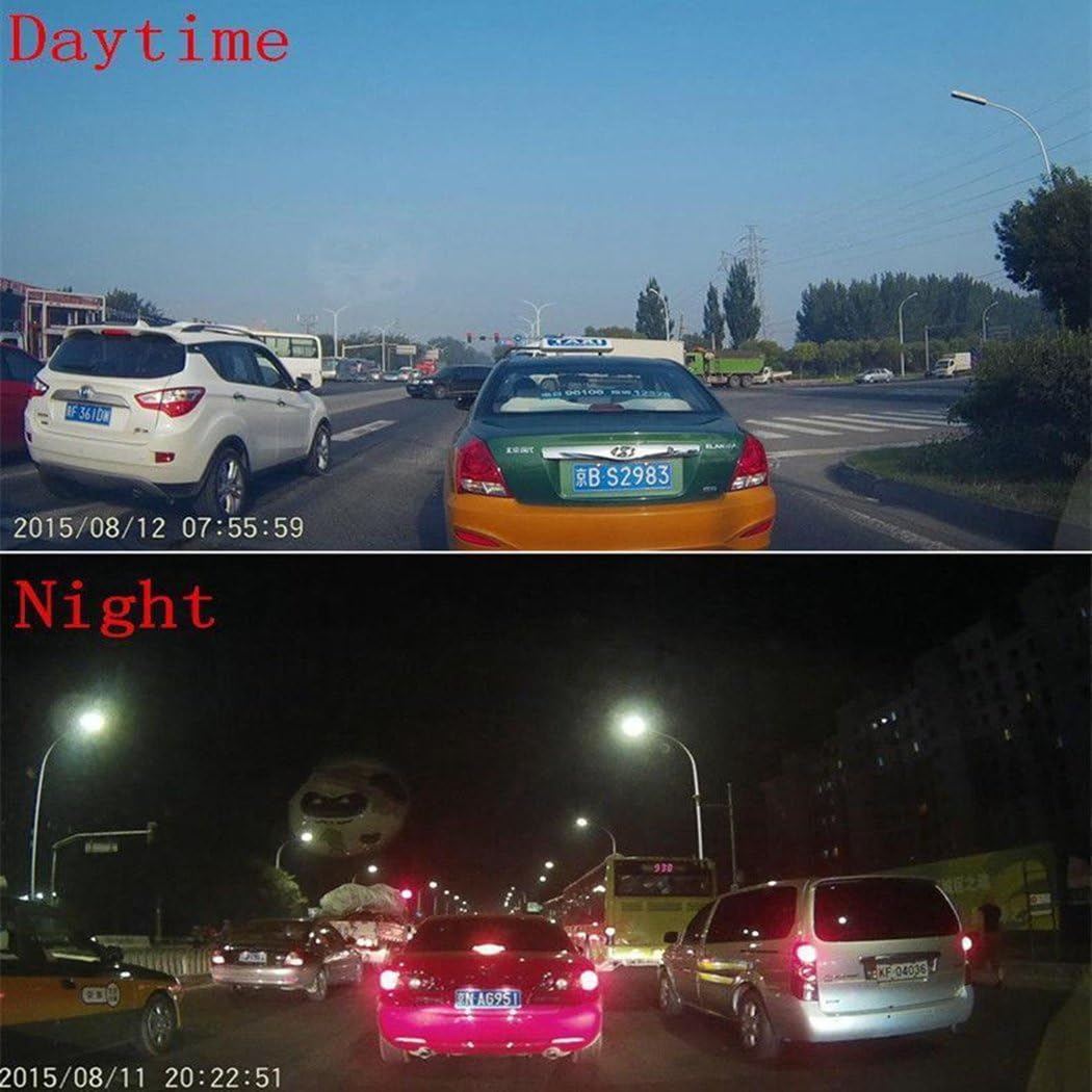 Car DVR Rear View Mirror Video Recroder 4.3" inch Back Up Car Camera Dual Lens Cam Night Vision Front and Rear Backup Reverse Security for Car