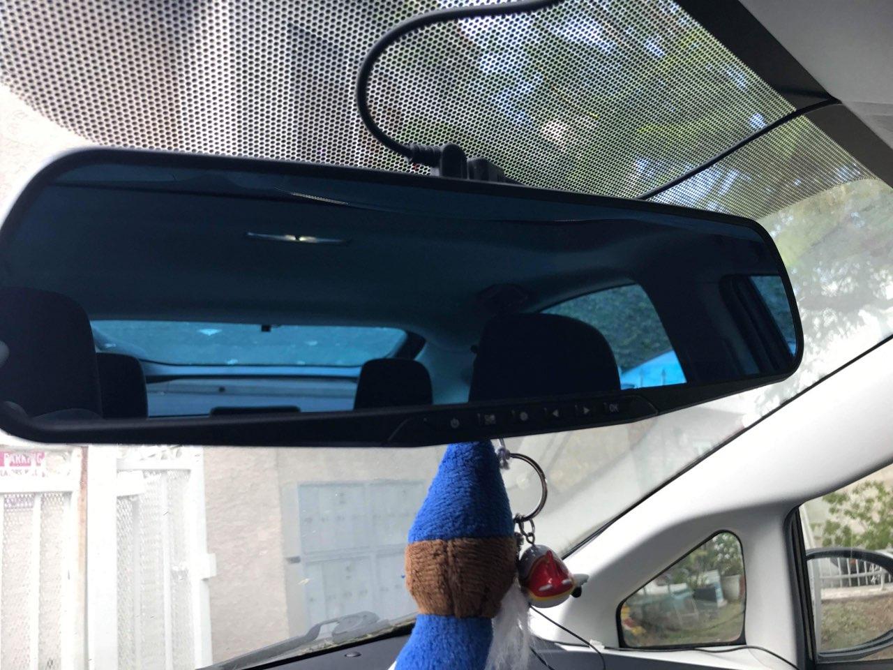 ar DVR Rear View Mirror Video Recroder 4.3" inch Back Up Car Camera Dual Lens Cam Night Vision Front and Rear Backup Reverse Security for Car