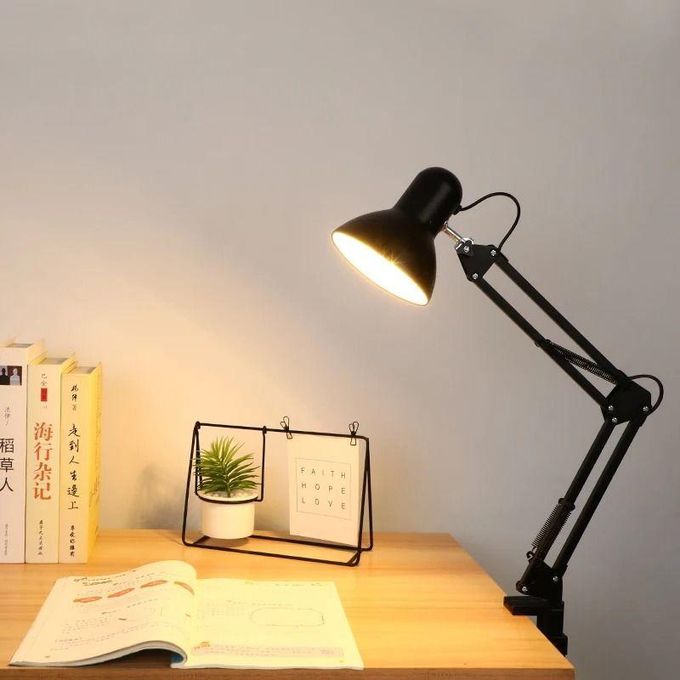 Compact Black LED Desk Lamp Portable Study Light Adjustable Room Clip Lamp Dormitory Reading Clamp Folding Table Lamp With Clamp Reading Lamp Classic LED Table Lamp