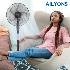 AILYONS FS-1606 16inch 3 speed powerful standing fan Floor Fan with 5-Speed Control Setting 16 Inch Fan Blad and Strong Motor with Quiet Operation,Full 90° Oscillation,30° Vertical Adjustment