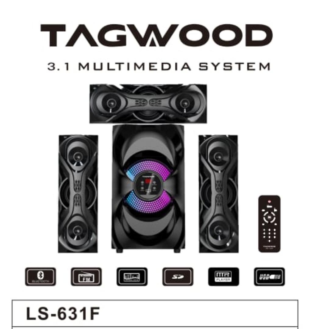 TAGWOOD  LS-631F 3.1 CH MULTIMEDIA SPEAKER SYSTEM WITH BLUETOOTH DIGITAL FM RADIO USB FUNCTIONAL REMOTE CONTROL