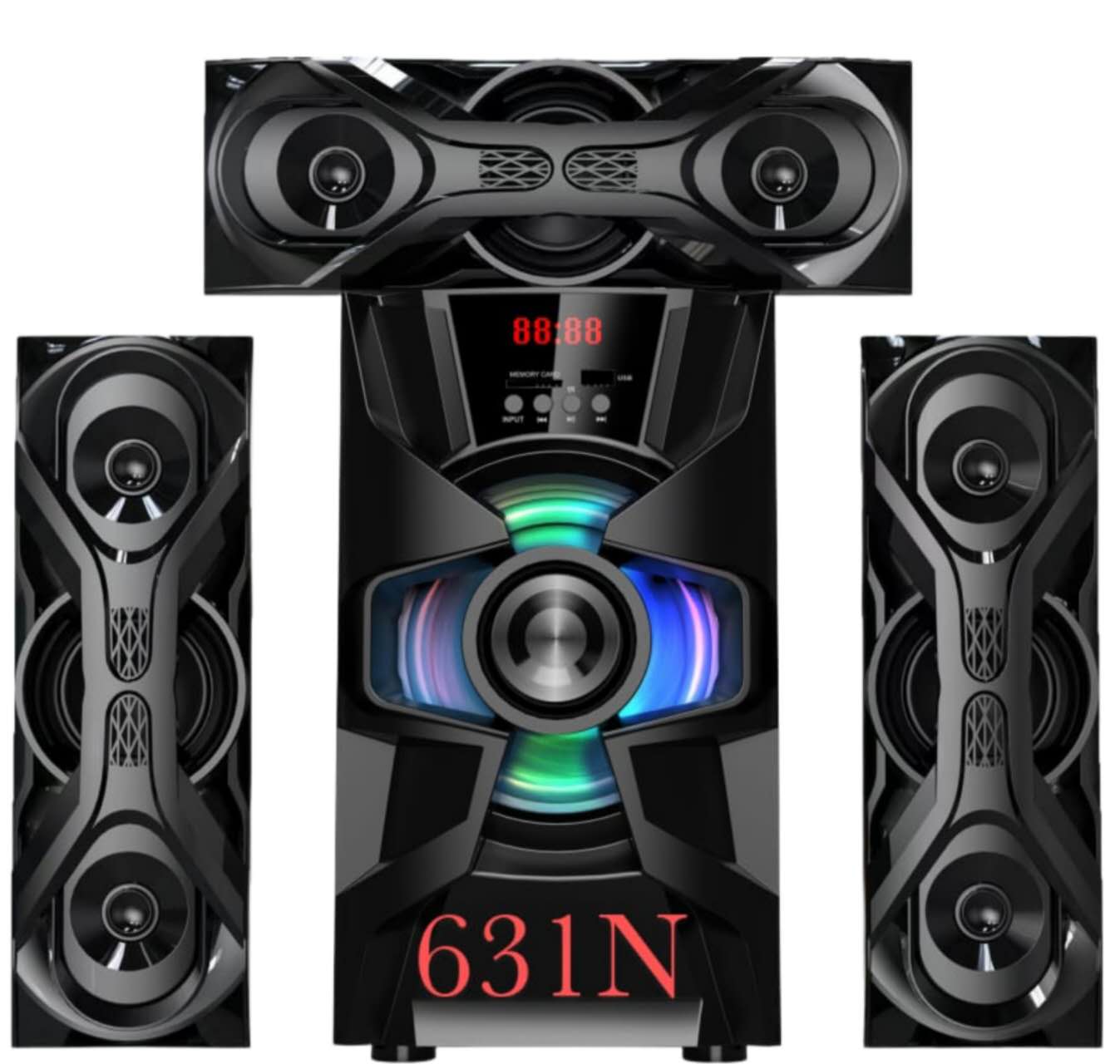 NEW TAGWOOD LS-631N 3.1CH 13000W MULTIMEDIA SPEAKER SYSTEM WITH EQUALIZER FM RADIO BLUETOOTH USB MP3 PLAYER AND REMOTE CONTROL