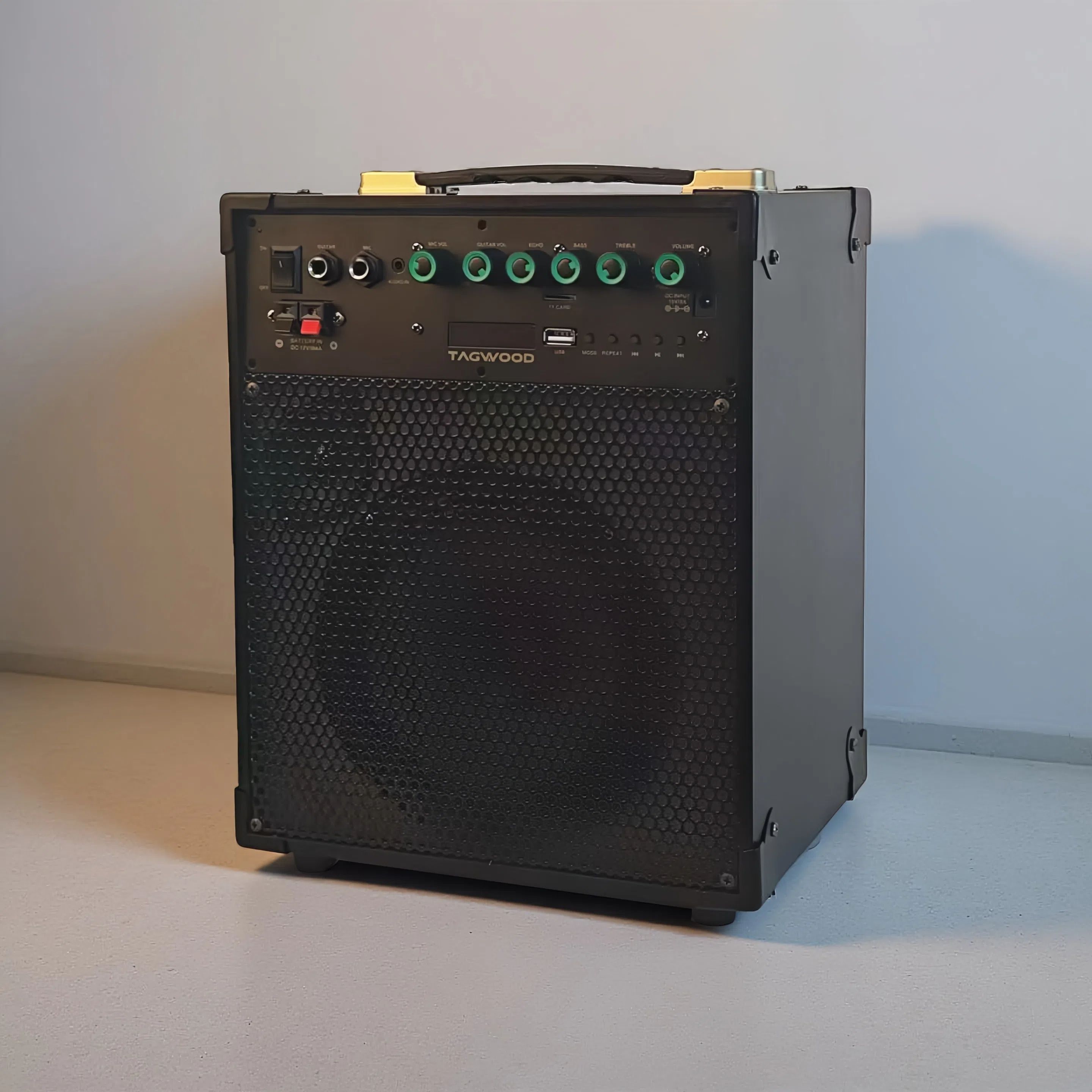 NEW TAGWOOD LTS-8A PORTABLE AND RECHAARGEBLE TROLLEY SPEAKER WITH ONE WIRELESS MICROPHONE USB BLUETOOTH FM RADIO MP3 PLAYER