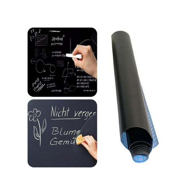 Black Chalkboard Wall Paper Clear Dry Erase Board Sticker + 5 Chalks