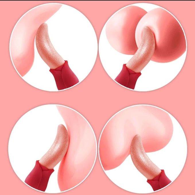 QUALITY Powerful Tongue Licking Rose-Vibrator Female 10 Modes G spot Clitoris Stimulator Nipple Massager Mini Sex Toys for Women view 2