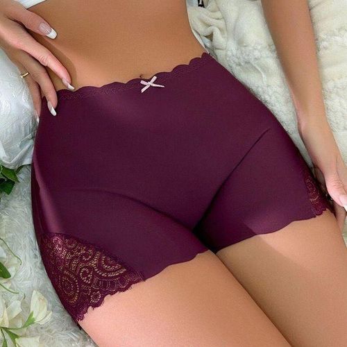 4Pcs Sexy Lace Edge Seamless Boyshort Biker Shorts Sexy Panties For Ladies(SIZE 12-18)