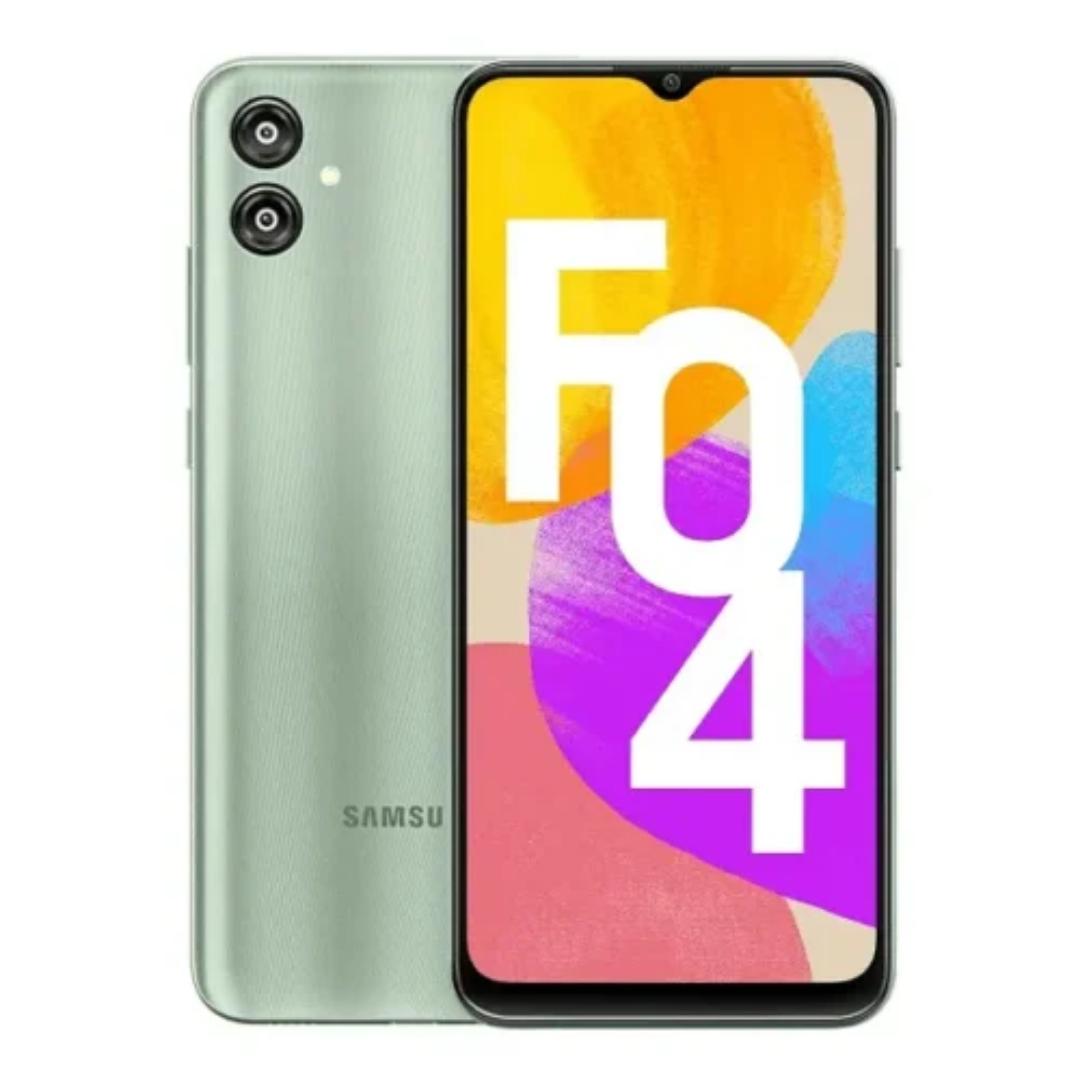 Samsung Galaxy F04 64gb rom+4gb ram 5000mASamsung Galaxy F04 is made of glass at the front and plastic from the back and body frame. It weighs 188g and measures 164.2 x 75.9 x 9.1 mm. The device is gh