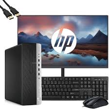 HP Refurbished EliteDesk 800 G3 Core I7 8GB 500GB 6TH Gen 3.2GHz SFF Desktop + 21.5 Inch Monitor Win11 Pro (6 Months WRTY)