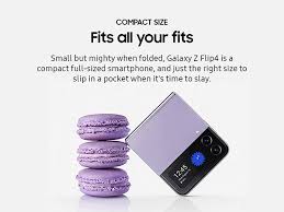 Samsung Galaxy Z Flip 4 256GB ROM 8GB RAM 6.7" Foldable Dynamic AMOLED 2X Display Dual 12MP Camera Android 12 Nano-SIM and eSIM IPX8 Water Resistant Li-Po 3700mAh Non-Removable Battery Boxed 1Year Wrt