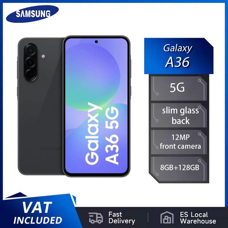 [Free Gift] New Arrival Samsung Galaxy A36 5G 128GB+6GB 6.7" 120Hz AMOLED 50MP Triple Camera Android 15 Snapdragon 6 Gen 3 45W 5000mAh IP67 Dust Water Resistant Type-C Charge Smart Phones phone
