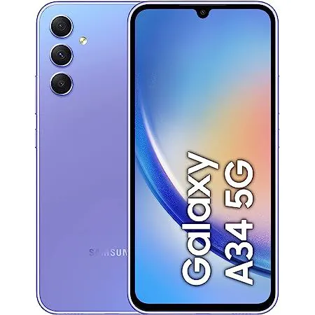 Refurbished New Arrival Samsung Galaxy A34 5G 128GB+6GB 6.7" 120Hz AMOLED 50MP Triple Camera Android 15 Snapdragon 6 Gen 3 45W 5000mAh IP67 Dust Water Resistant Type-C Charge Smart Phones phone.     .