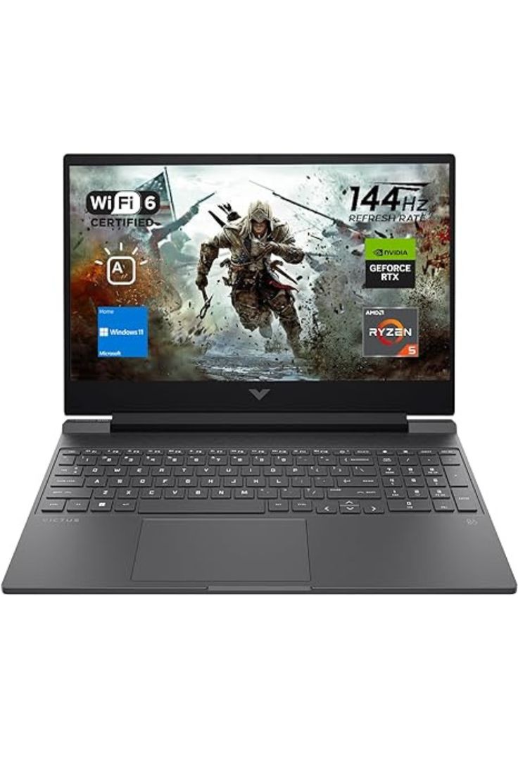 Hp Victus 15-fa1093dx Gaming Laptop 13th Gen Intel Core i5-13420H 8GB DDR4-3200 MHz RAM 512GB PCIe Gen4 nvme TLC M.2 SSD 15.6" FHD 144Hz rate Display 6GB GDDR6 NVIDIA GeForce RTX 3050 Laptop GPU Audio