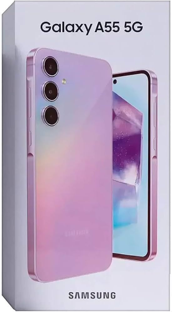 NEW Boxed Samsung Galaxy A55  5G 6.6'' 128 GB Storage 8GB Ram Super AMOLED, 120Hz, Android 13, upgradable to Android 14, 50MP + 12MP + 5MP Main Camera 32 MP Front Cam Fingerprint sensor 5000mAh Type C