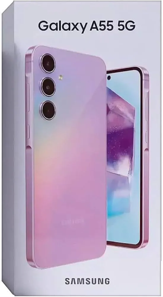 NEW Boxed Samsung Galaxy A55  5G 6.6'' 128 GB Storage 8GB Ram Super AMOLED, 120Hz, Android 13, upgradable to Android 14, 50MP + 12MP + 5MP Main Camera 32 MP Front Cam Fingerprint sensor 5000mAh Type C