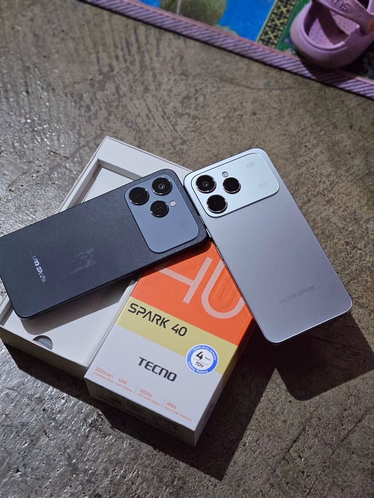 Brand New   Tecno Spark 40 128GB ROM 4GB RAM 6.7" IPS LCD 120Hz Display Android 15 Dual SIM microSDXC 50MP Main Camera 8MP Selfie Camera 5200mAh Battery Dynamic Port 50MP Dual Speaker 5200mAh 45W Type