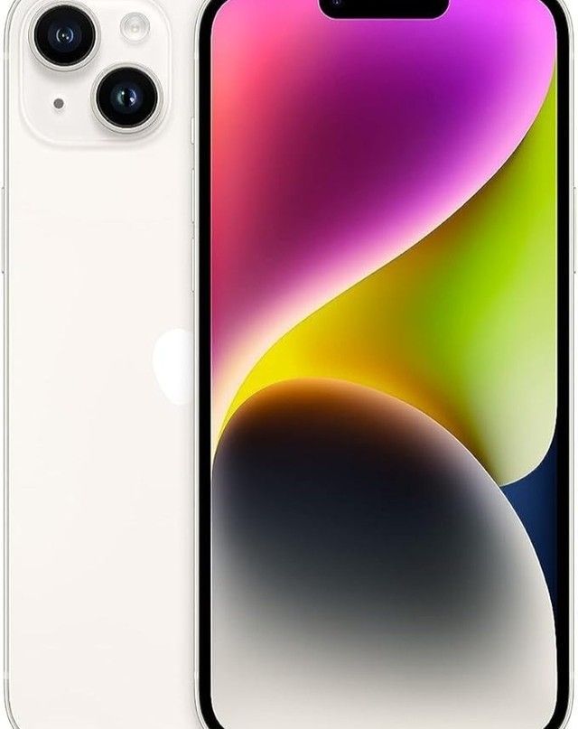 New sealed  Apple iPhone 14 128GB 6GB RAM 6.1" Super Retina XDR OLED A15 Bionic iOS 16 Dual 12MP Camera 3279mAh Battery Boxed 6 Months Warranty          .                                             .