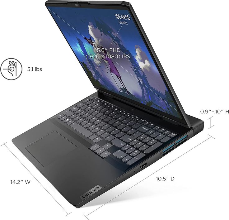Lenovo IdeaPad Gaming 3 16IAH7 12th Gen Intel Core i7-12650H 32GB RAM 1TB PCIe NVMe PCIe SSD 16" WUXGA IPS Display 6GB GDDR6 NVIDIA GeForce RTX 3060 Laptop GPU Wi-Fi Bluetooth Webcam Windows         .