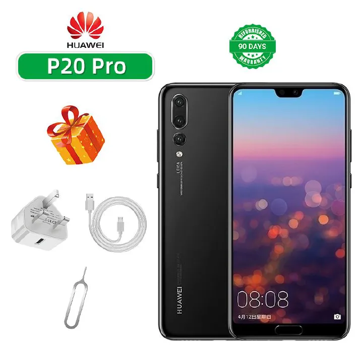 The Refurbished Huawei P20 Pro 6GB +128G Smartphone 40MP 6.1 inch Screen SuperCharge NFC P20Pro2 dual nansim Refurbished certified