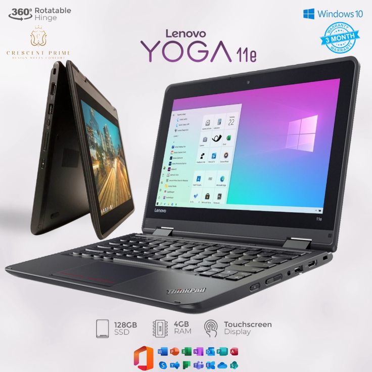 🔥 FREE Gift- Rechargable Mouse | Lenovo ThinkPad Yoga 11E x360 | Convertible 2 in 1 | 4 GB RAM | 128 GB SSD | Touchscreen | 1080p FHD | 12' Display | Reliable Business & Studies Laptop              .