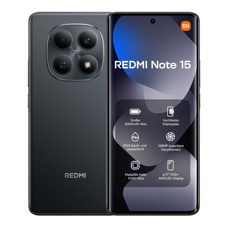 BRAND NEW  XIAOMI Redmi Note 15 256GB ROM +8 GB RAM 6.77" 120Hz AMOLED Curved Display 108 MP Rear Camera 20MP Selfie 6000mAh Battery 33W FAST CHARGING On-Screen finger se Smartphone                  .