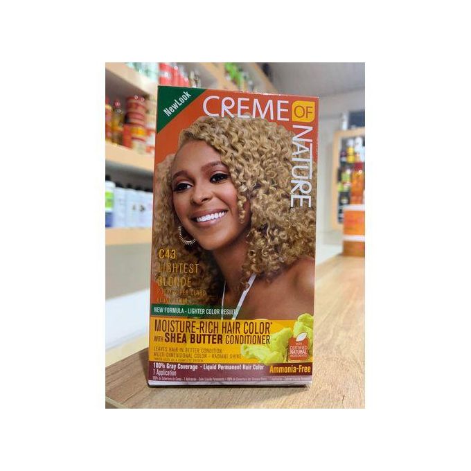 Creme Of Nature, C43 -Lightest Blond moisture- reach hair colour (Ammonia -free) with shea butter conditioner, leaves hair in better condition