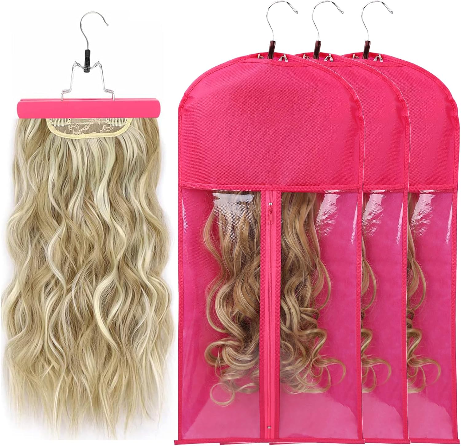Fashion Wig Storage bags with Hanger /Wigs Hair Extension Storage Bag Hairpieces Storage Holder