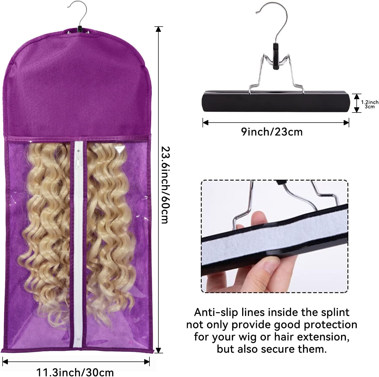 Fashion Wig Storage bags with Hanger /Wigs Hair Extension Storage Bag Hairpieces Storage Holder