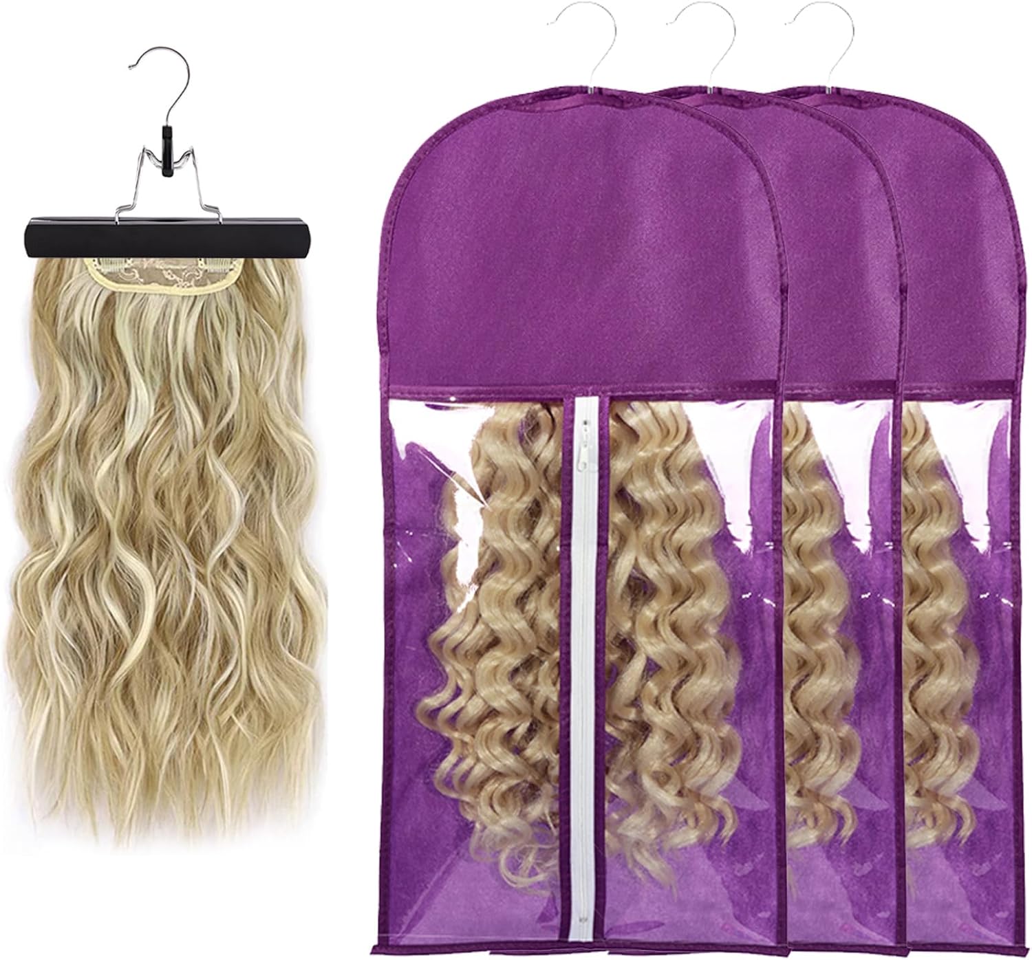 Fashion Wig Storage bags with Hanger /Wigs Hair Extension Storage Bag Hairpieces Storage Holder