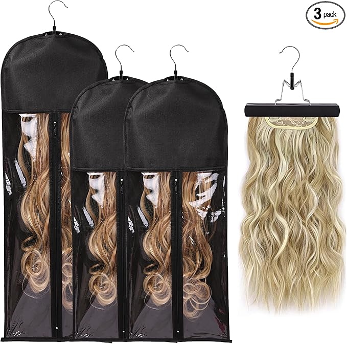 Fashion Wig Storage bags with Hanger /Wigs Hair Extension Storage Bag Hairpieces Storage Holder