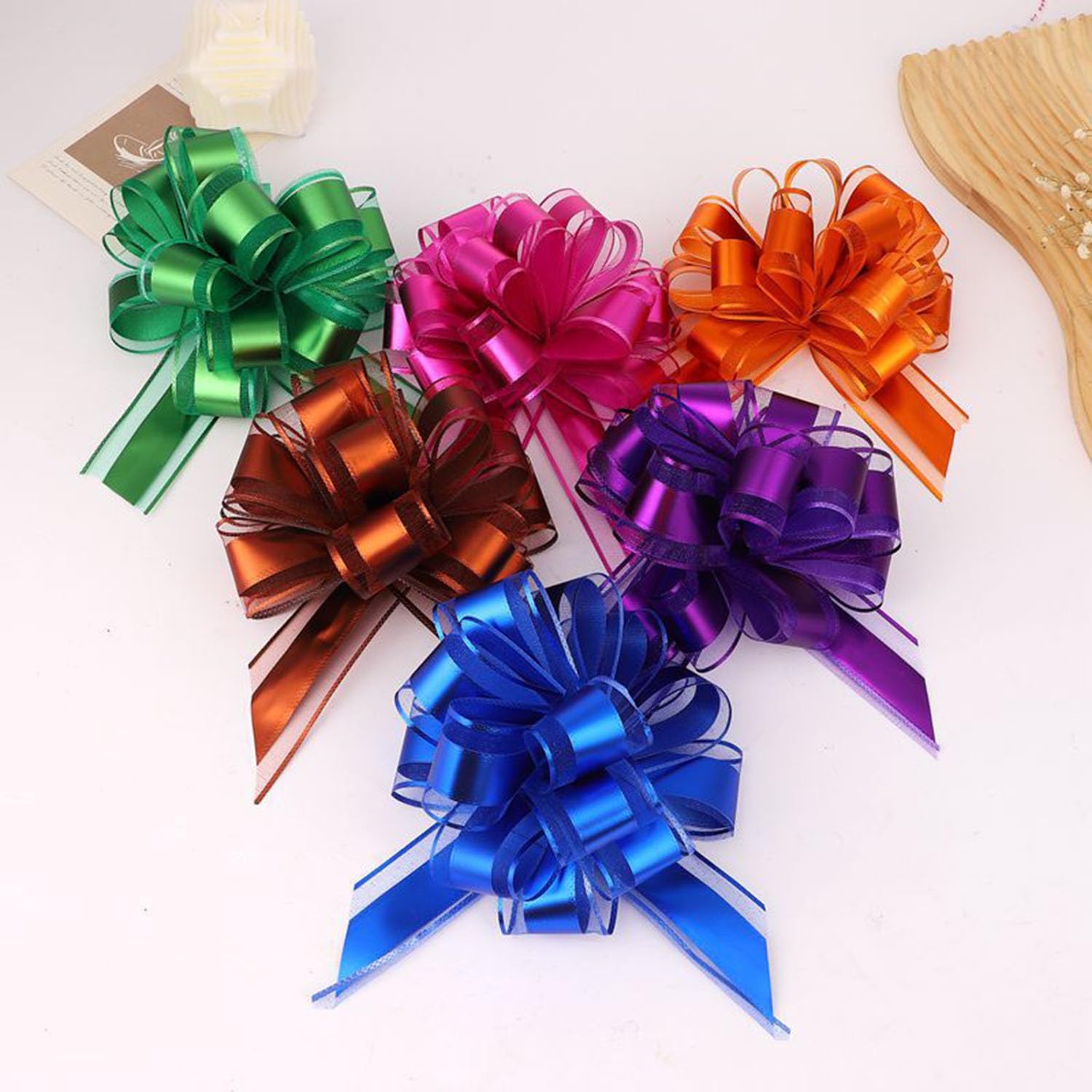 10 pcs READY to Pull Bow Gift Ribbons Flower Wrappers for Gift Wrapping Ribbon Flowers Gift Box /Wedding Gifts /Birthday