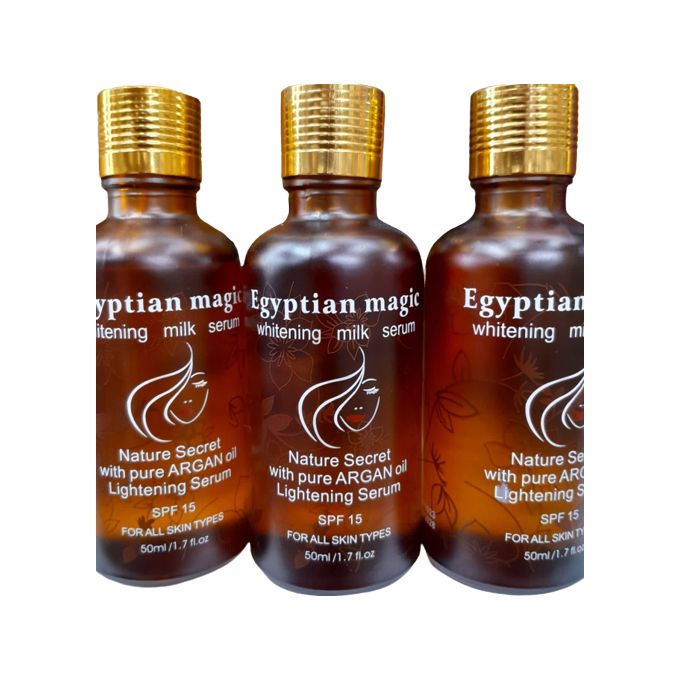 Egyptian Magic Whitening&Lightening Milk Serum, SPF 15 with Pure Argan Oil  for all skin Types