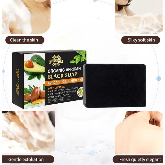 African Black Soap With Avocado oil extract  (100% organic )