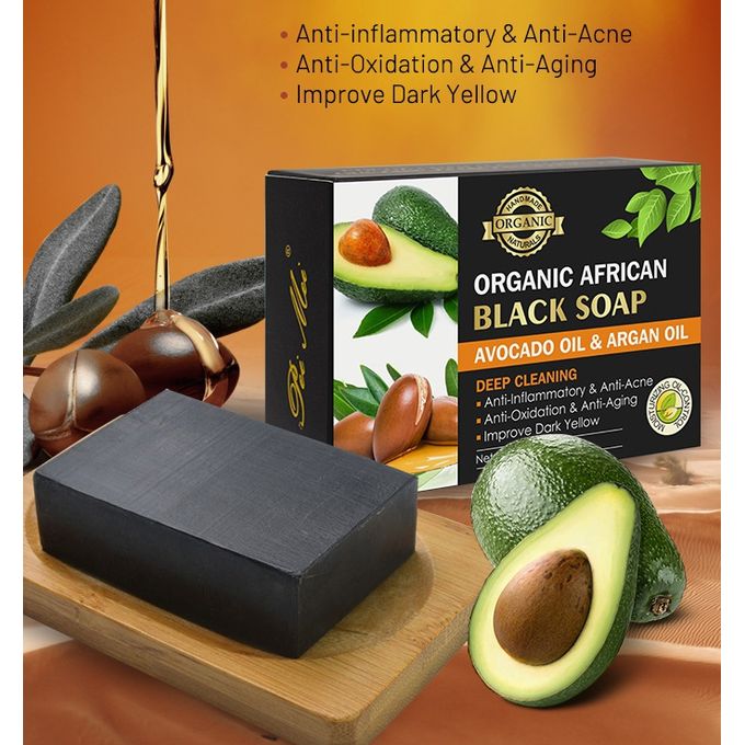 African Black Soap With Avocado oil extract  (100% organic )