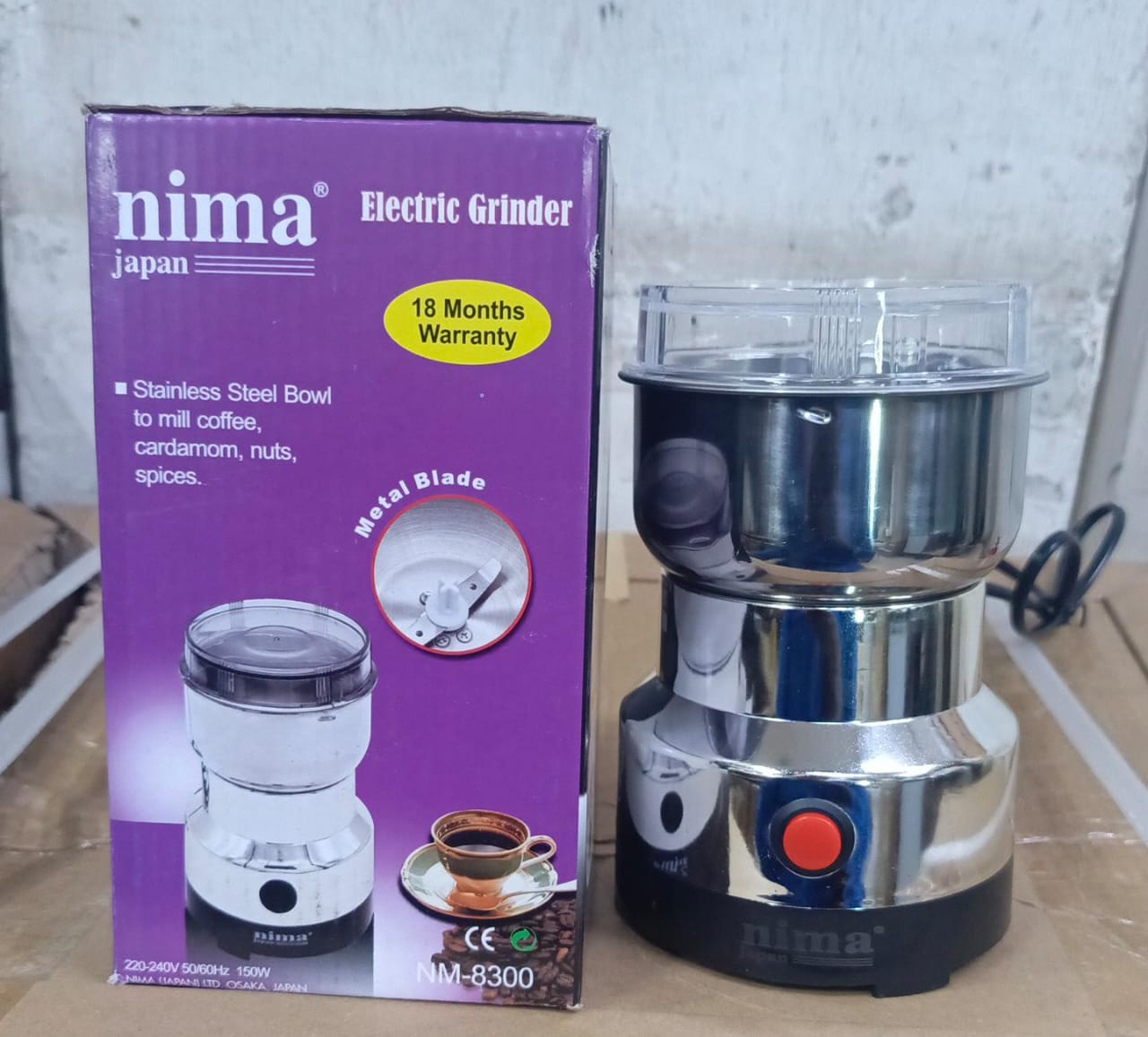 Nima Hot Sale Electric Coffee Grinder,150W Mini Spice Grinder Electric 300ml with Stainless Steel Blades Dry Grinder for Beans, Spices