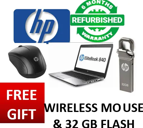 Refurbished HP EliteBook 840 G3 Core I5 8GB 256GB SSD 14 Inches display 6th Generation windows 11 pro installed plus complete charger